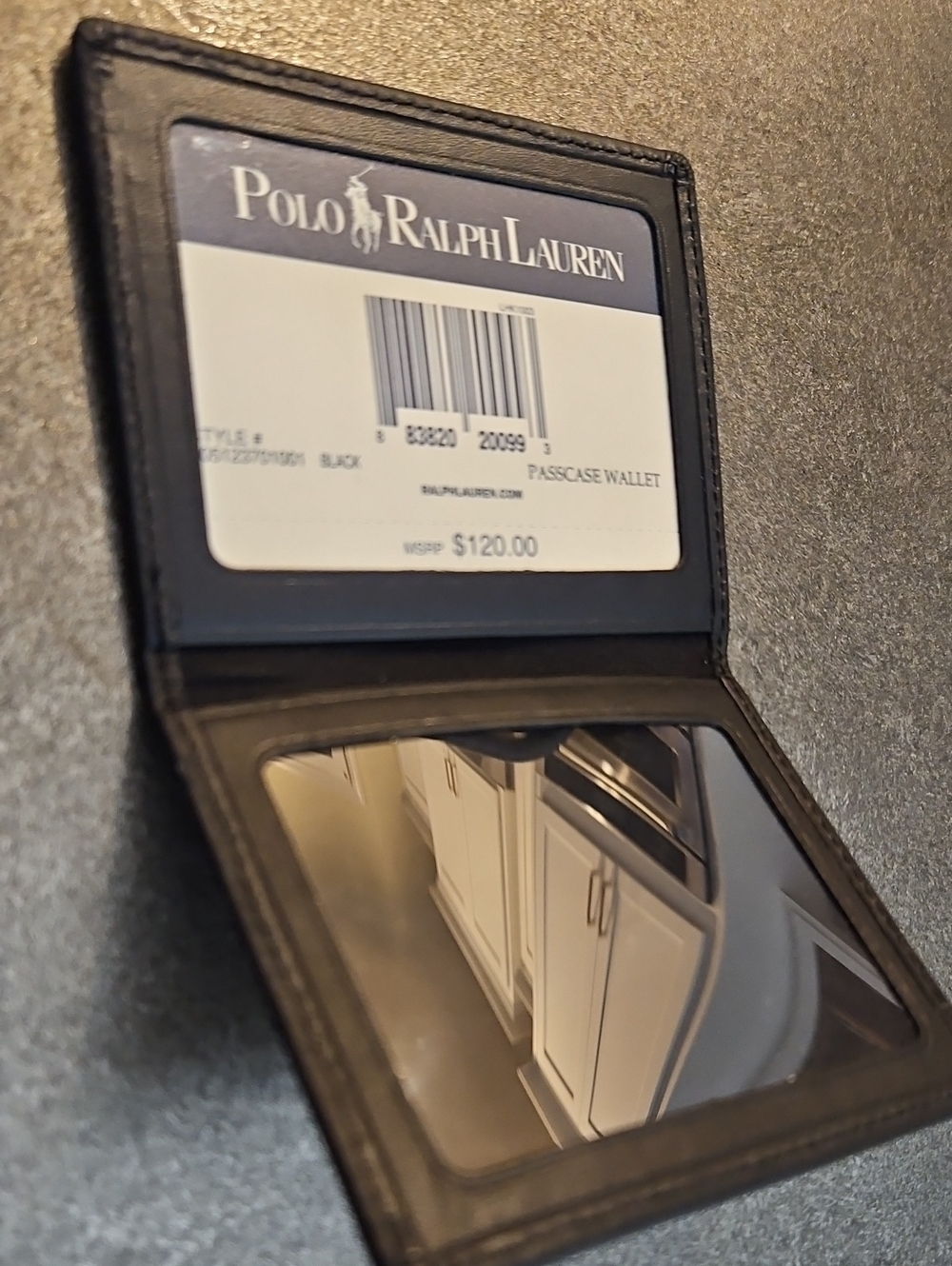 Polo Ralph Lauren Double ID Small Wallet Insert Black Leather
